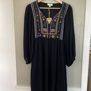 Umgee black boho mini dress